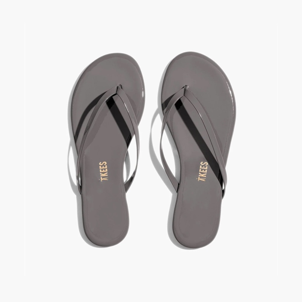 Tkees Lily Glosses Flip Flops - Size 9, Gray